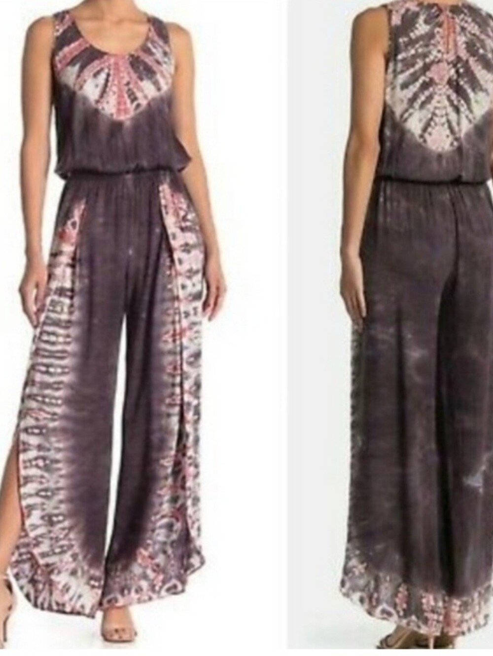 Young Fabulous & Broke Payson Tie Dye Split Leg Jumpsuit Size Small